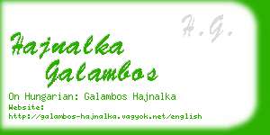hajnalka galambos business card